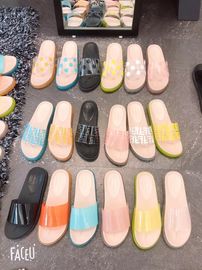 Transparent Casual Open Toe Summer Slippers Flat Platform Candy Color
